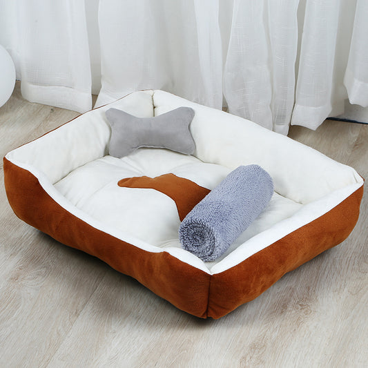 Soft Plush Dog Bed Kennel – Cozy Sleeping Bed for Small & Large Dogs