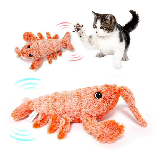 Interactive Flopping Lobster Cat Toy – USB Rechargeable Plush Toy