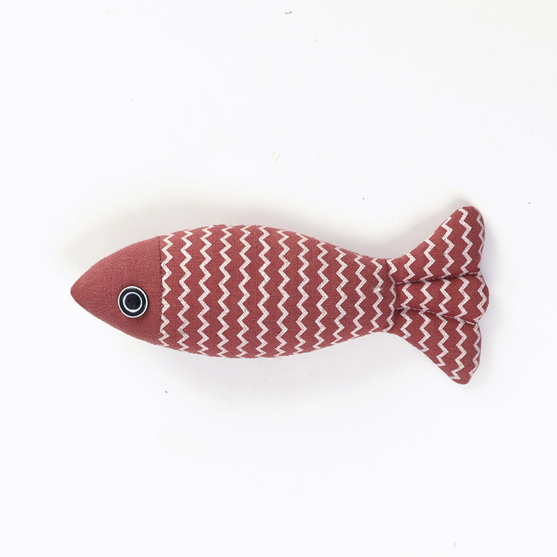 Interactive Linen Fish Cat Toy – Funny Bite & Kick Plush Toy