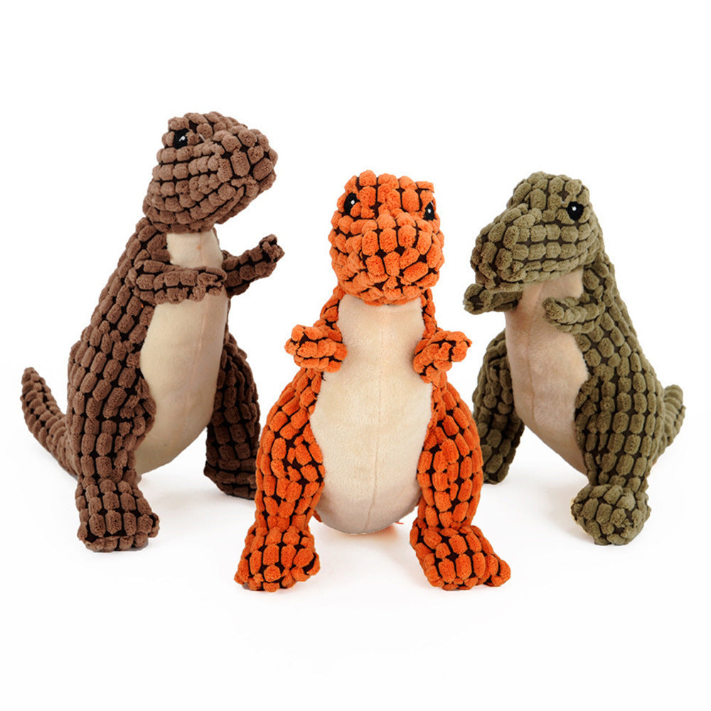 Dinosaur Squeaky Plush Dog Toy For Large Dogs – Durable Chew Toy