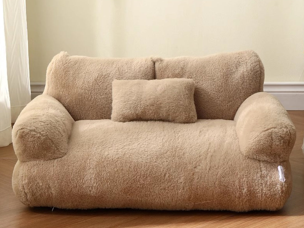 Luxury Plush Cat Bed Sofa – Warm Winter Nest for Cats & Small Dogs